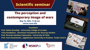 International scientific seminar: "The perception and contemporary image of wars" - invitation